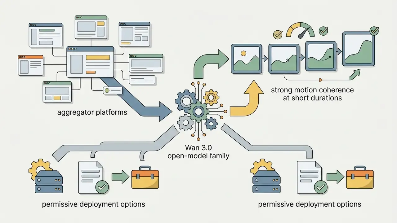 Central gear mechanism connecting aggregator platforms to motion coherence sequences and deployment options