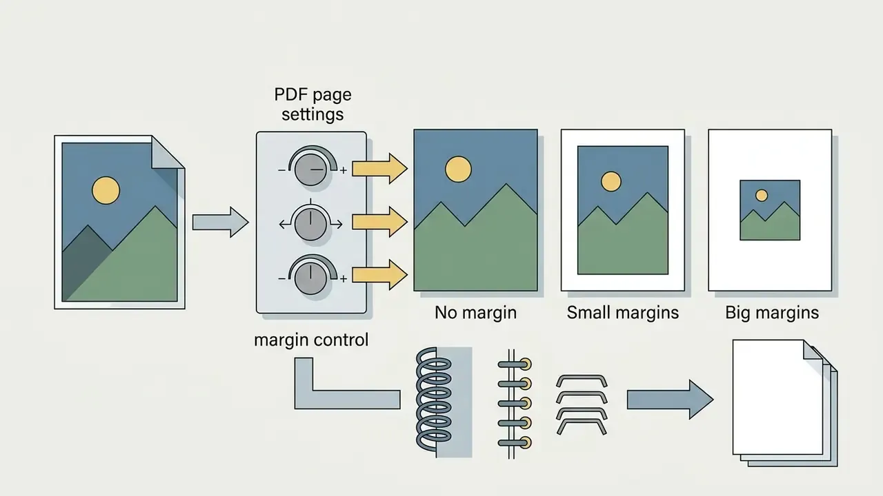 Control panel adjusting image margins for different document binding styles and print layouts