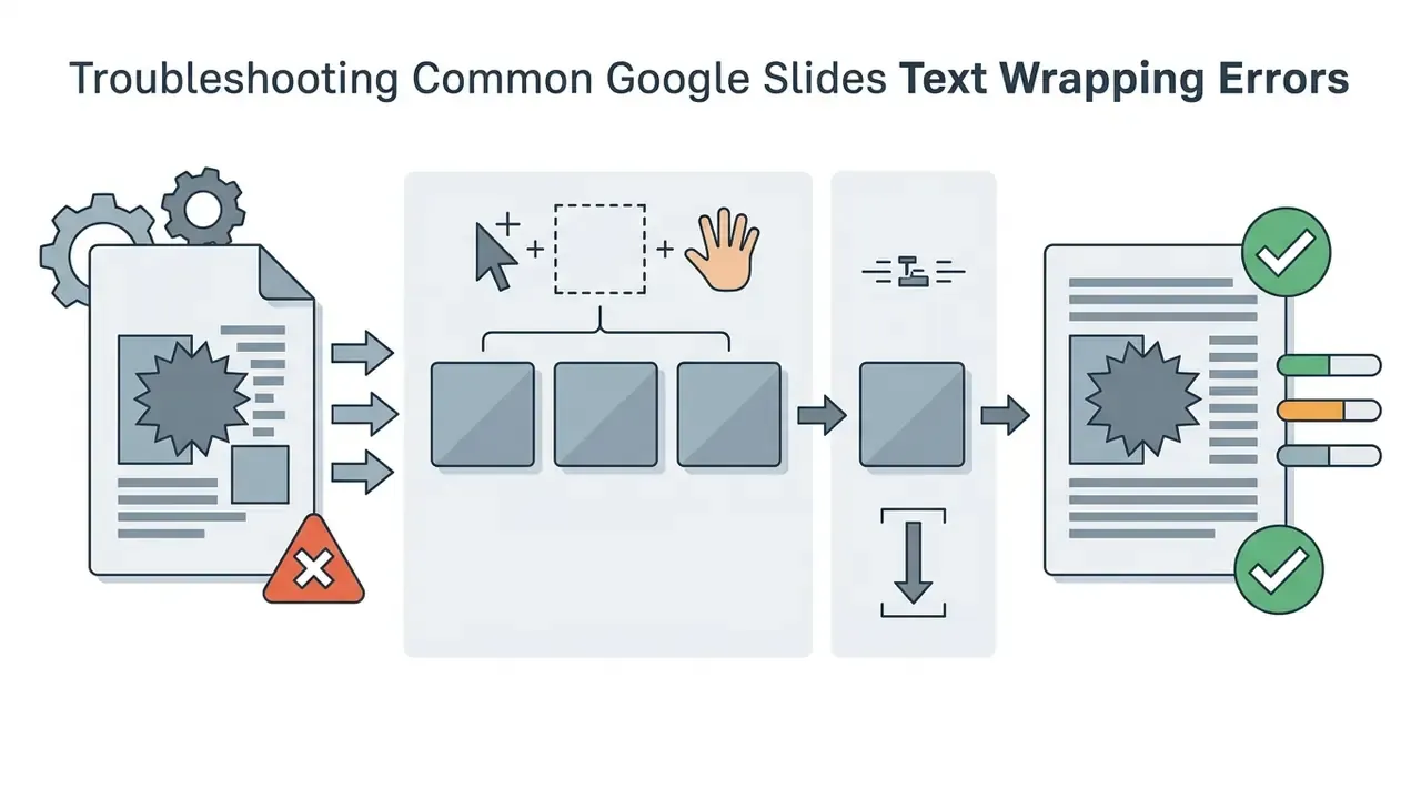 Multi-selecting text boxes and applying vertical distribution to fix layout alignment in Google Slides