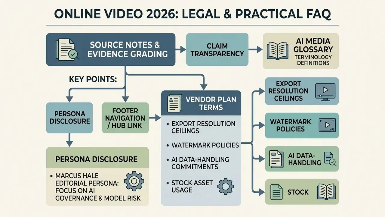 Summary of legal and practical considerations for media production including vendor terms and AI policies