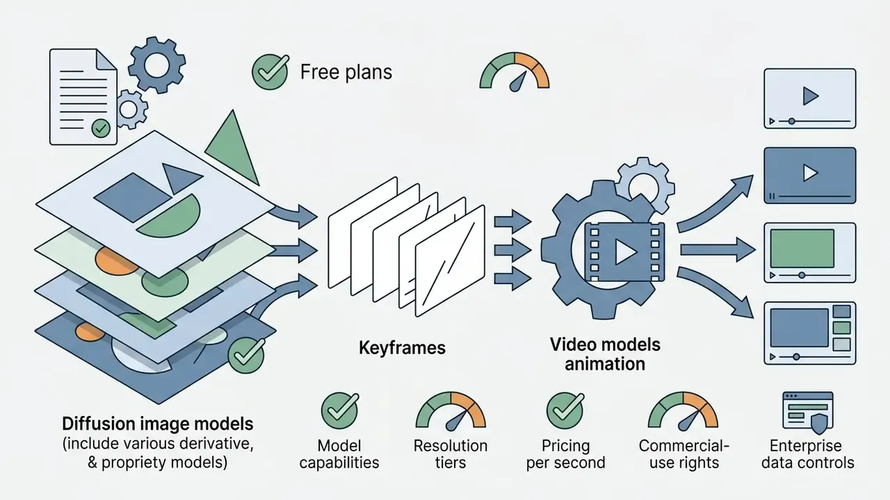 Layered image models generating keyframes that feed into a gear mechanism to produce animated video files