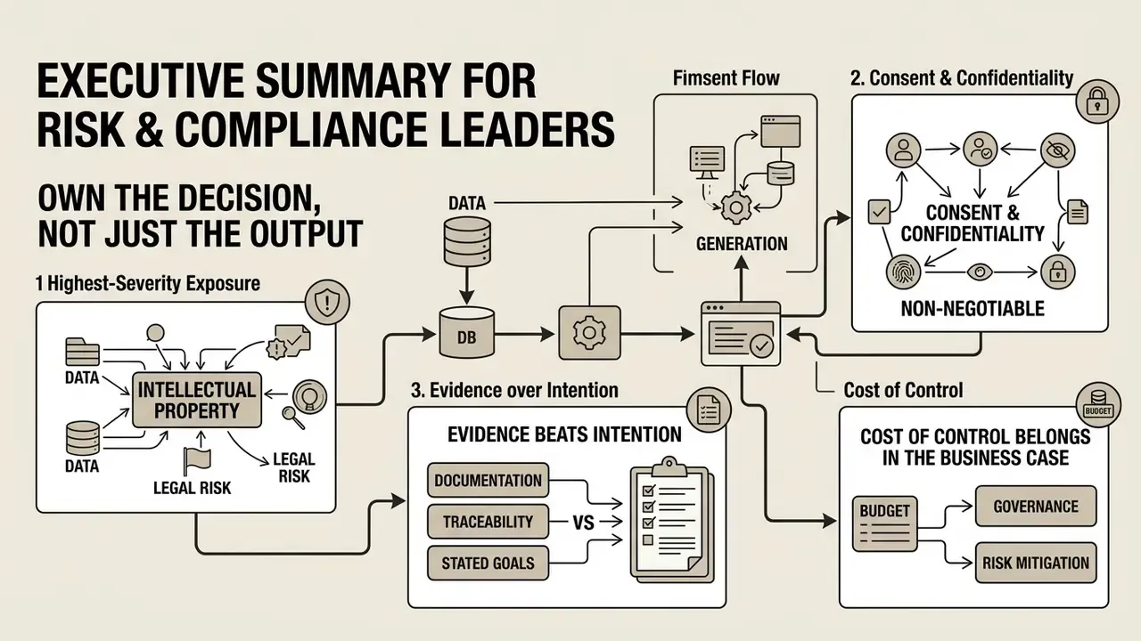 Infographic showing AI image generation ethical guidelines through a flowchart of risk and compliance steps