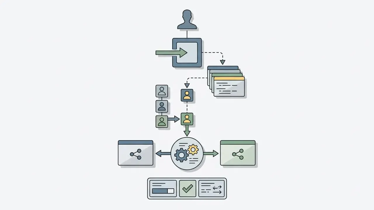 Flowchart showing a user entering a queue and being matched with another person for a digital connection