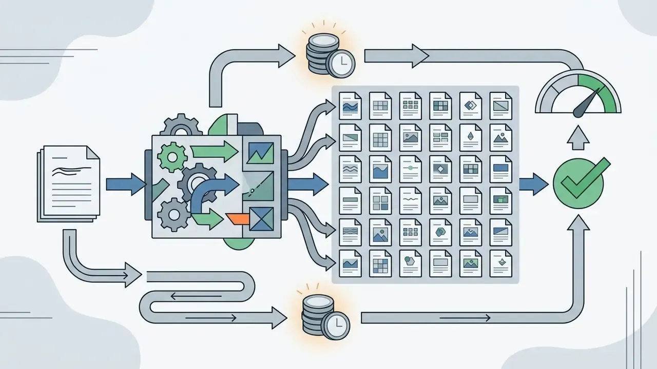 System transforming product data into multiple creative assets with time-based billing and performance tracking