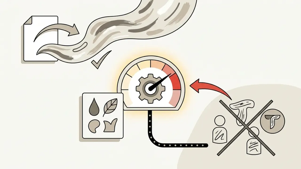 Document flowing into a gauge that filters out protected characters and copyrighted imagery