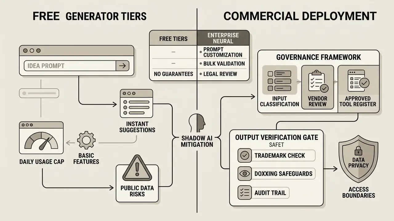 Comparison flowchart contrasting public tool limitations with a formal corporate governance structure