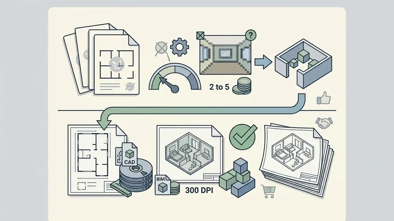 Comparison of limited free tier design outputs versus professional high resolution CAD and BIM exports