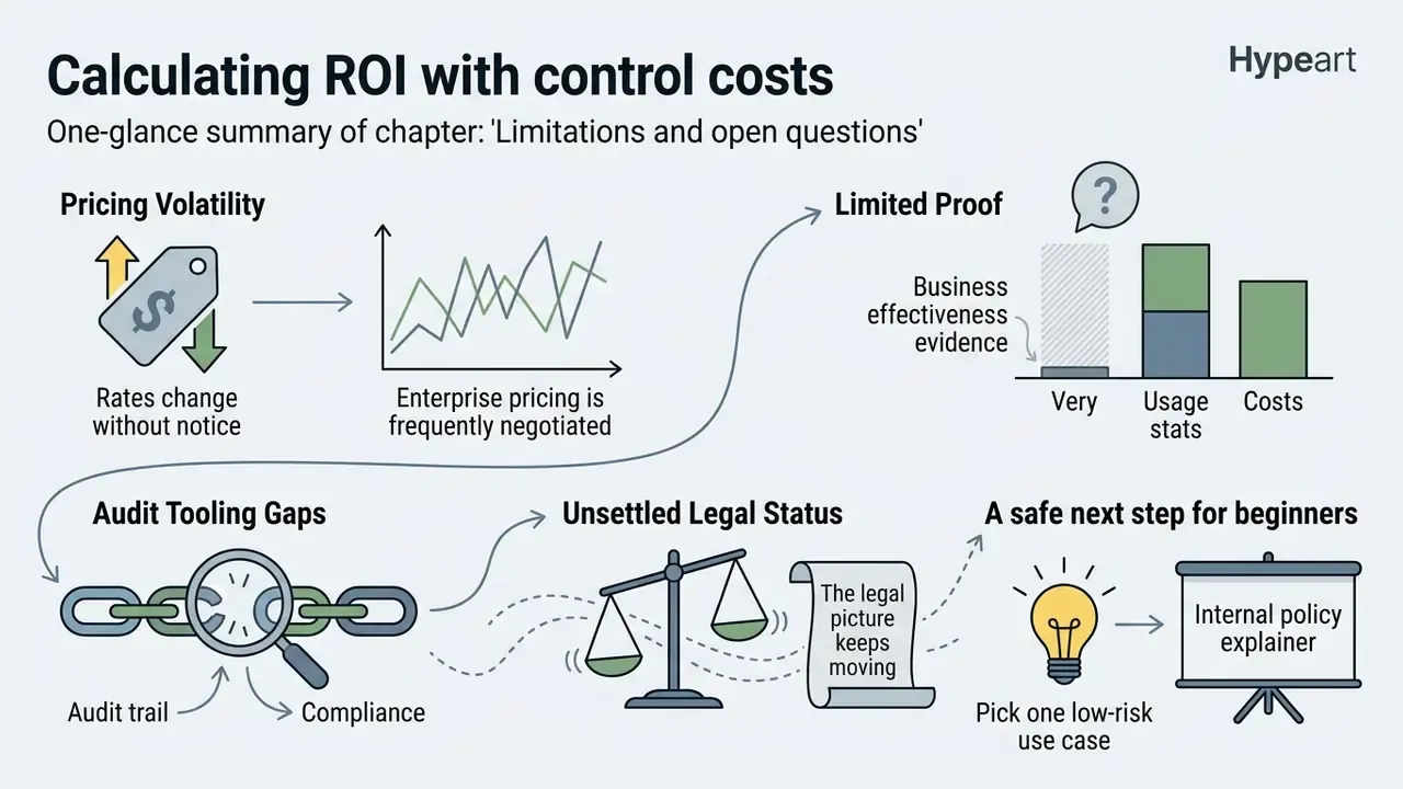 Summary of challenges including pricing volatility, limited evidence, audit gaps, and legal uncertainty