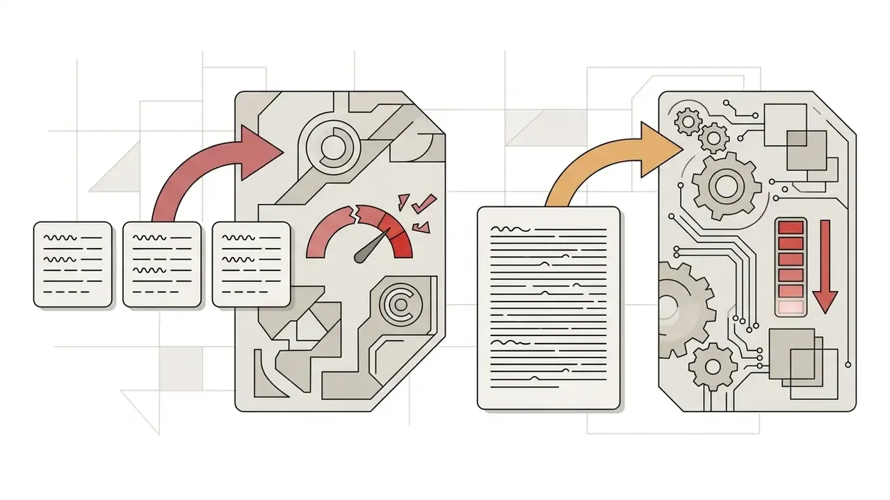 Documents entering processing units with a broken gauge and a declining power level indicator
