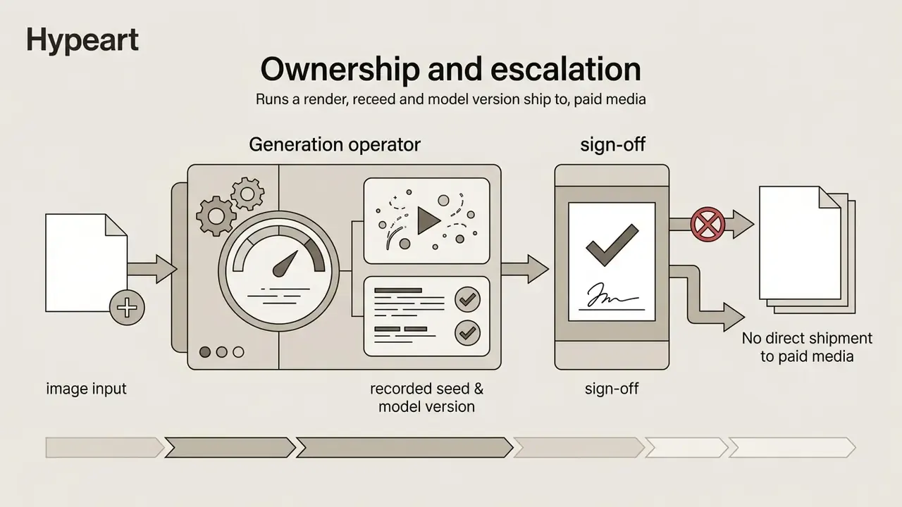 Workflow showing a generation operator recording technical data before a mandatory sign-off process