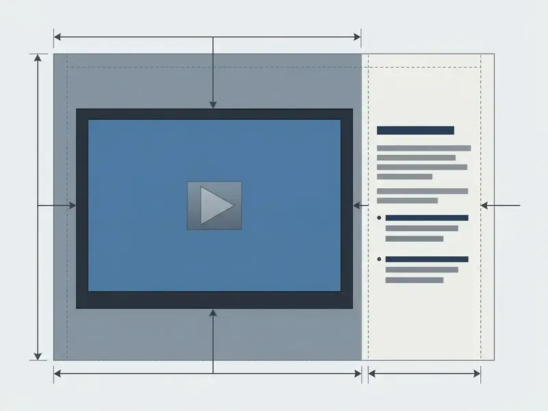 Layout showing a 16:9 video frame beside a text panel for a balanced Canva presentation
