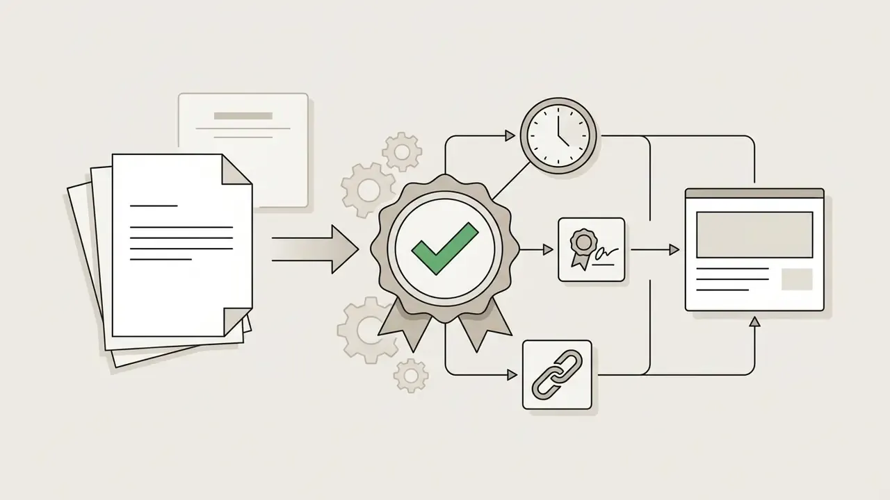Documents passing through a verification seal to link timestamps and signatures to a digital record