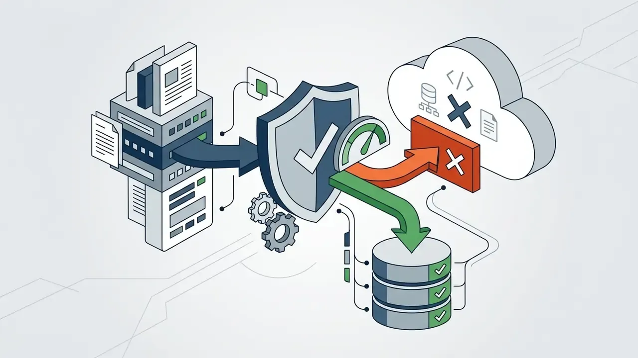 Shield protecting data from a cloud server and directing it into a secure storage database