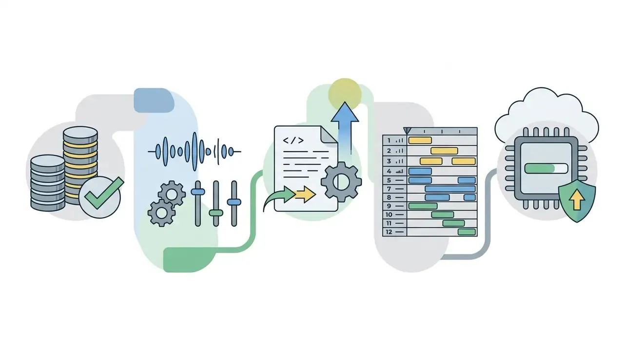 Coins, audio mixing, XML export, and a twelve-track video timeline leading to on-device processing
