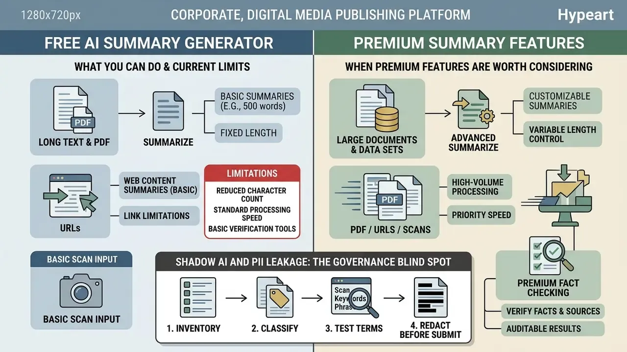 Side by side comparison of free versus premium tool capabilities and data governance workflows