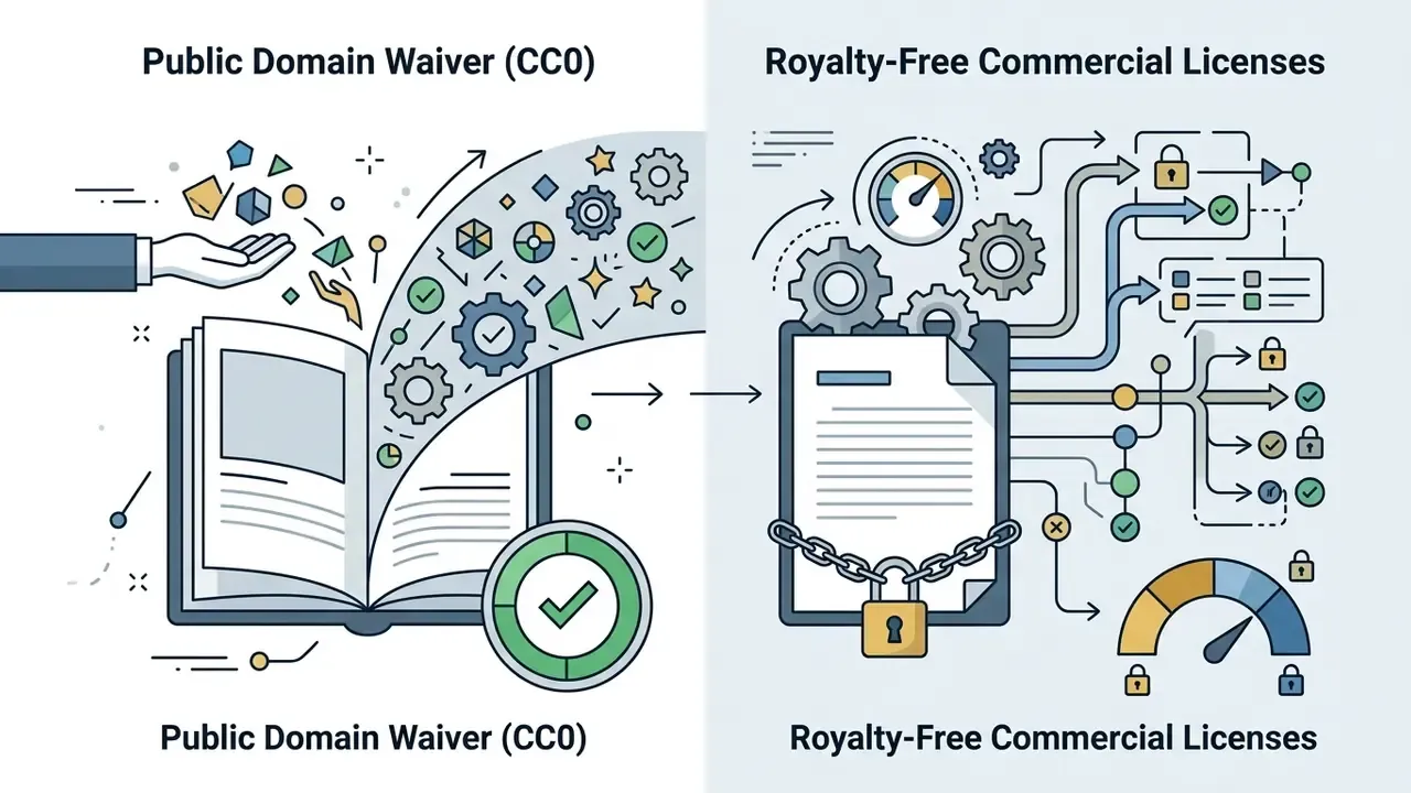 Comparison infographic showing an open book with gears versus a locked document with complex flow paths