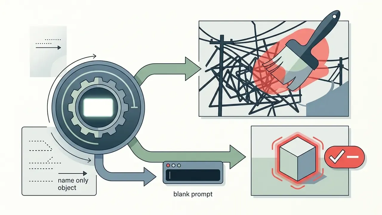 Gear mechanism directing image brush inputs and blank text prompts to modify specific object elements