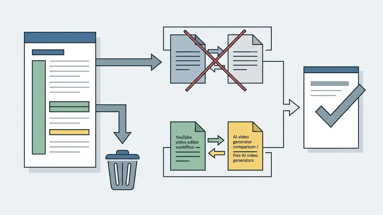 System removing irrelevant links and replacing them with relevant content to produce a validated document