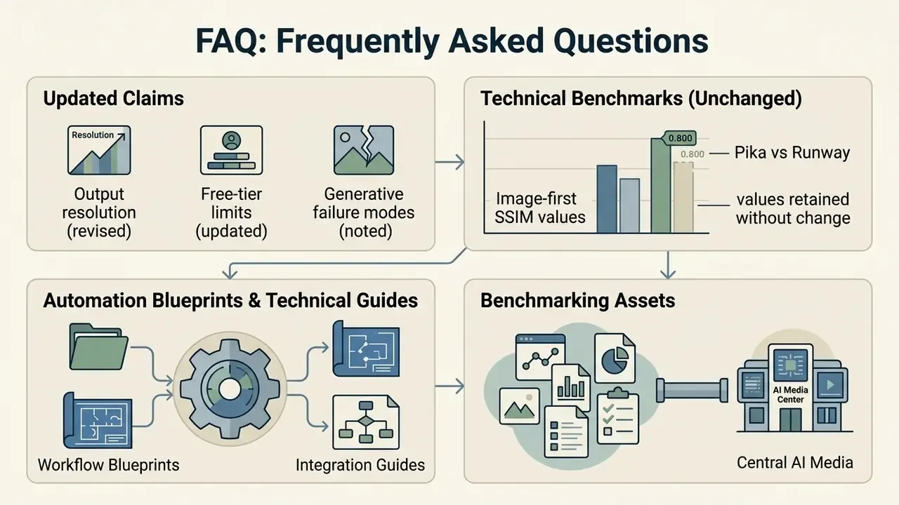 Visual breakdown of revised guide claims, technical benchmarks, automation blueprints, and media assets