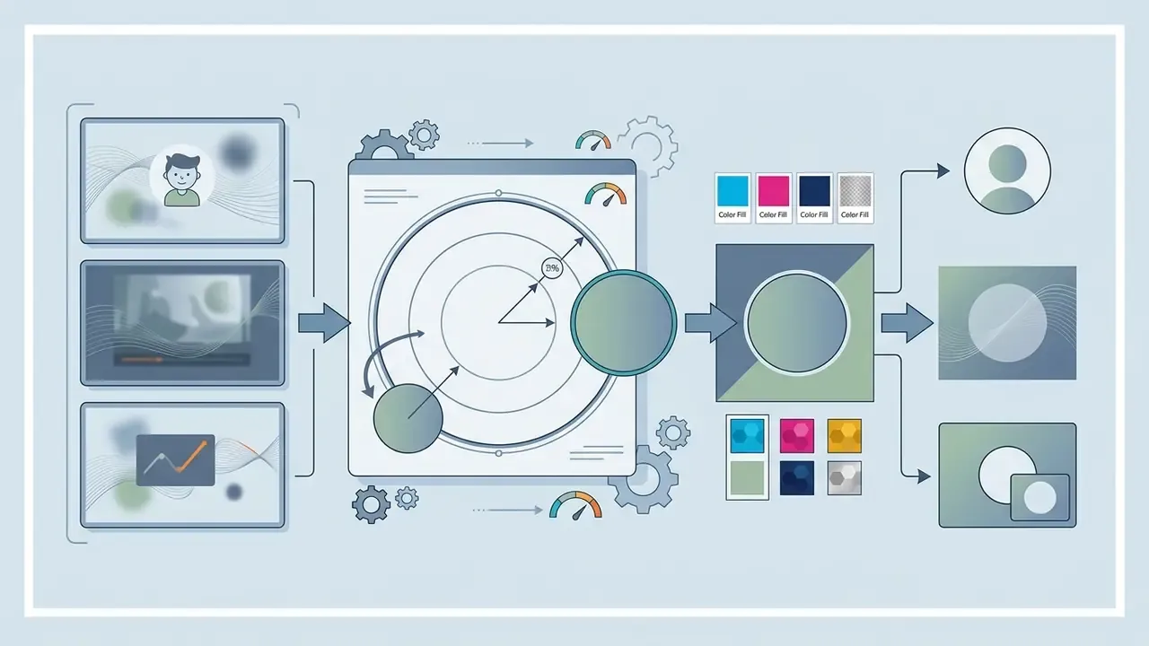 Circular mask tool cropping video frames with adjustable radius and background color options