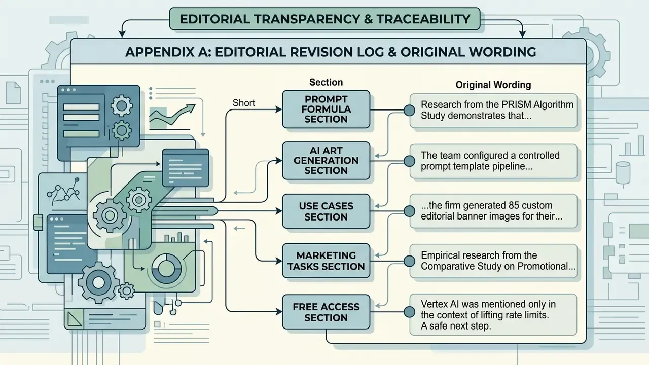 Flowchart mapping document sections to their original wording for editorial transparency and traceability