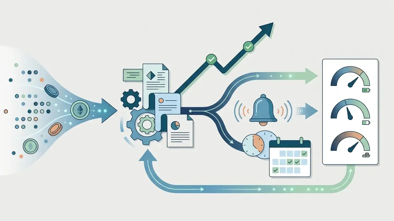 Data funneling into a processing engine that triggers notifications and updates status gauges