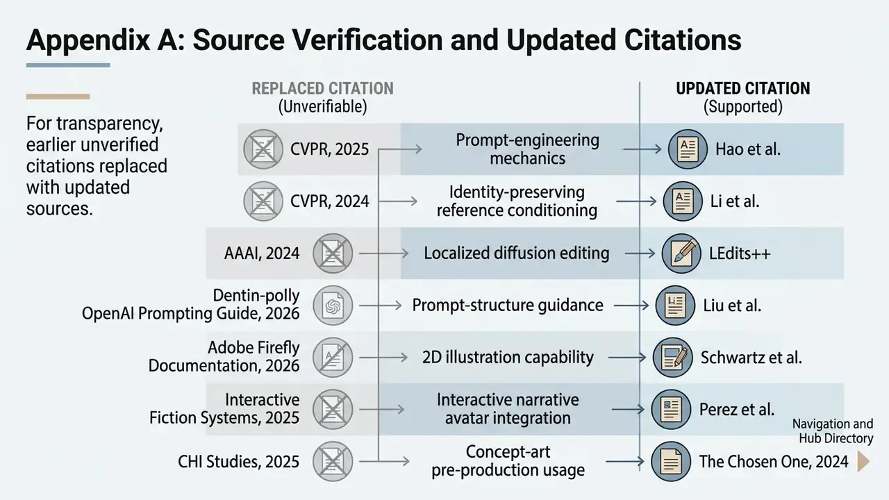 Table comparing original unverifiable citations with their new supported academic and technical sources