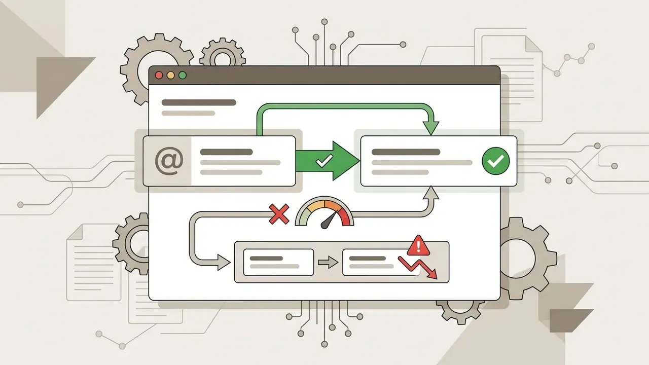 System window showing paths for matching email handles and display names with success and error indicators