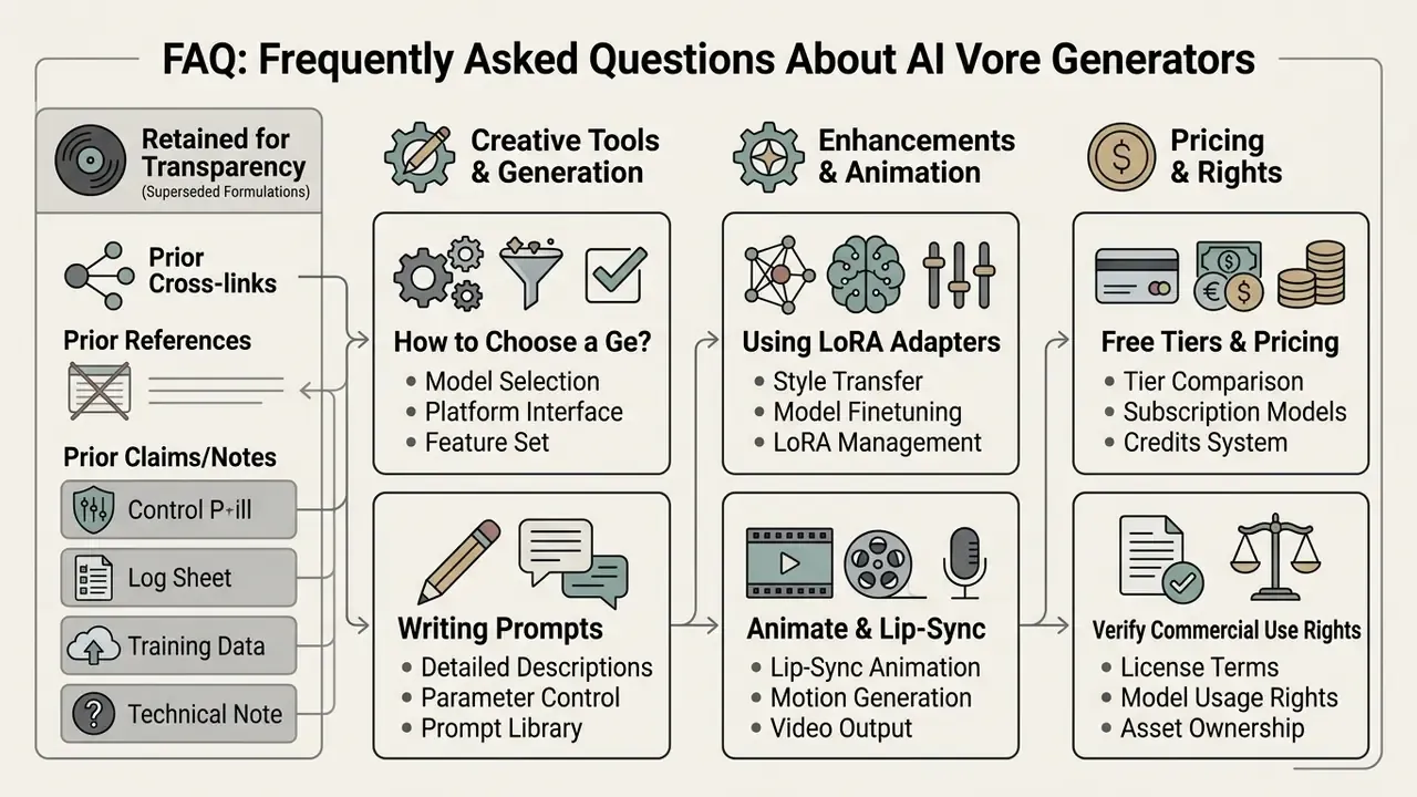 Structured overview of superseded editorial notes, creative generation, animation, and licensing workflows