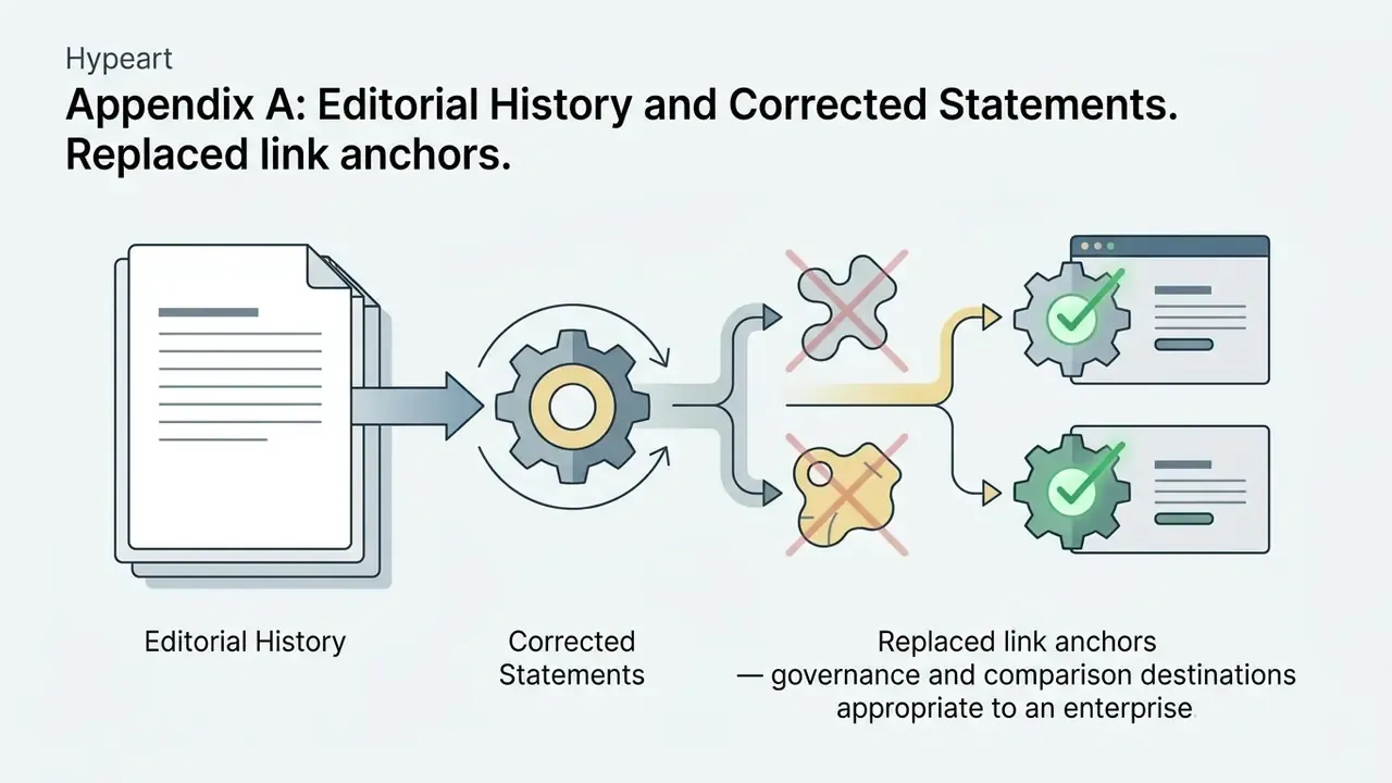 Editorial document flowing through a gear system to replace crossed-out icons with verified web windows