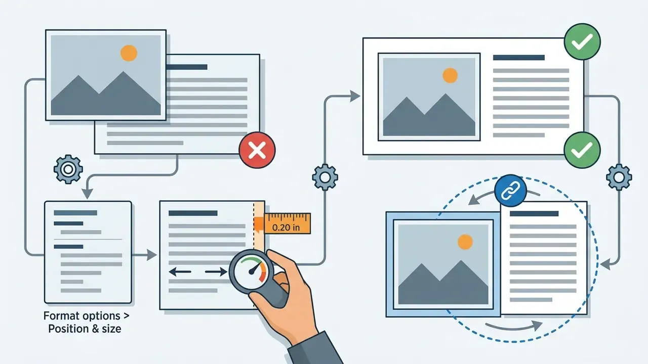 Process of adjusting text box width and grouping elements to fix layout errors in Google Slides