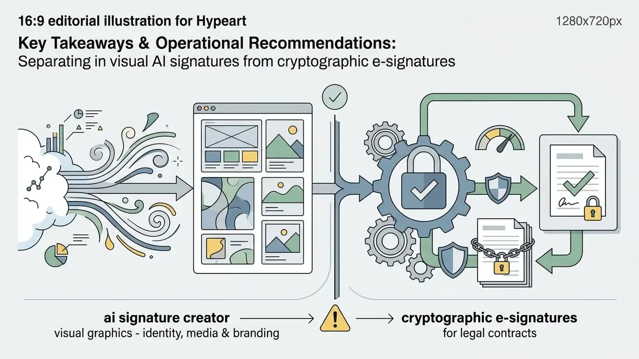The distinction between creative visual signature generation and secure cryptographic signing