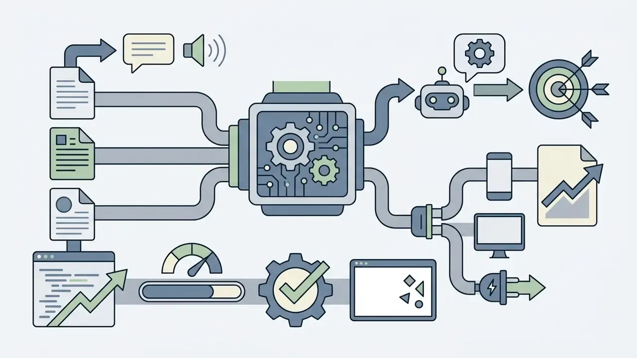 Central processor unit receiving data inputs to drive automated testing, performance metrics, and multi-platform exports