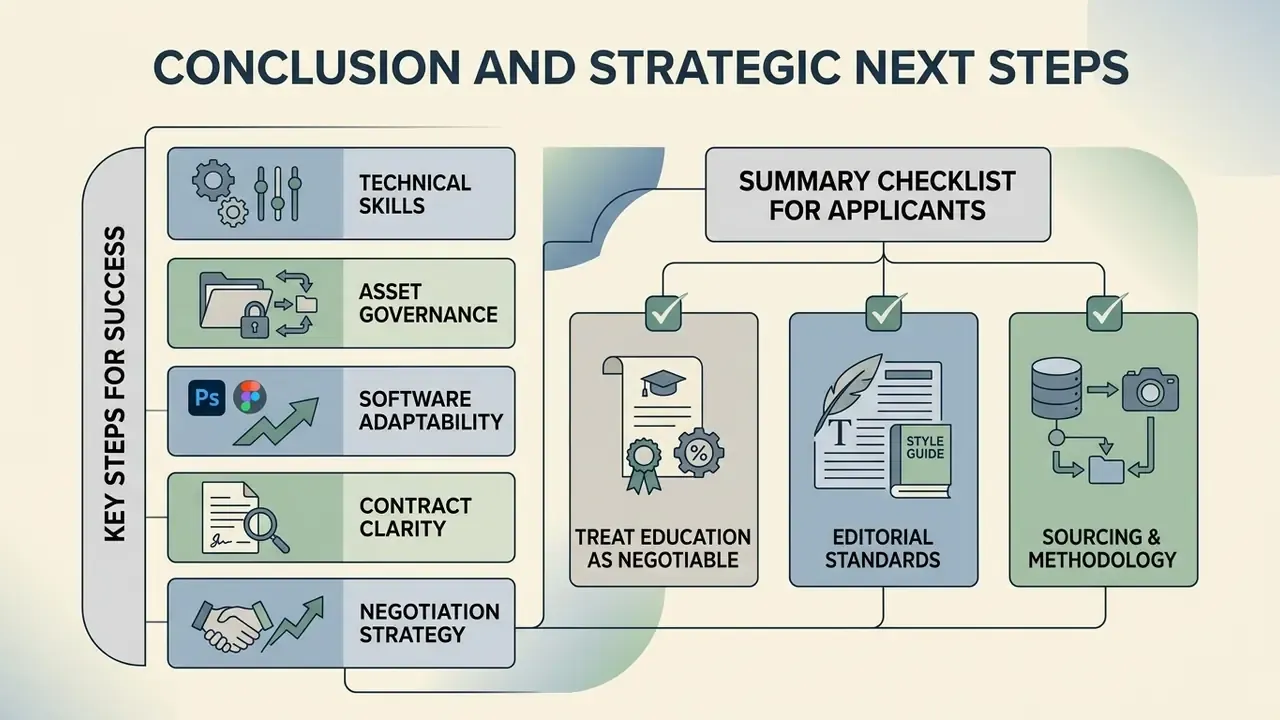 Summary list of professional success factors and an applicant checklist for career development