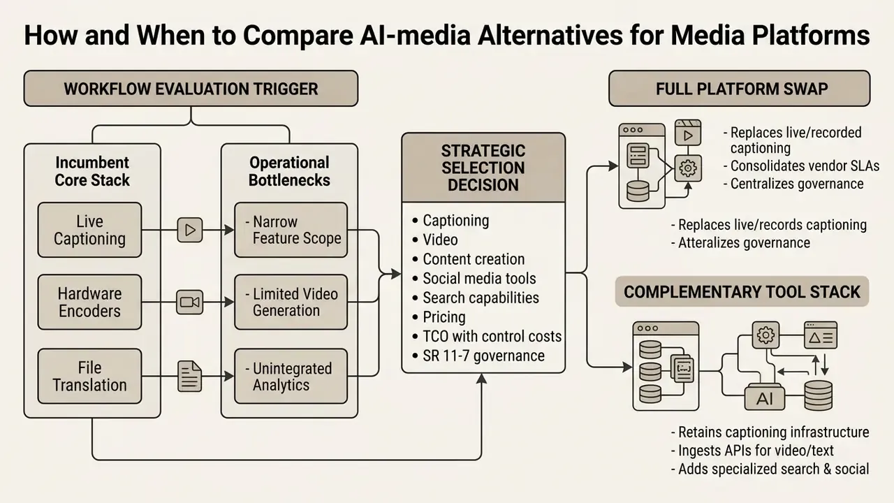 Flowchart mapping the transition from incumbent stacks and operational bottlenecks to strategic selection