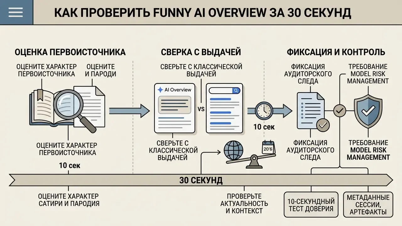 Пошаговый алгоритм проверки достоверности поисковых ответов с оценкой источников и контролем данных