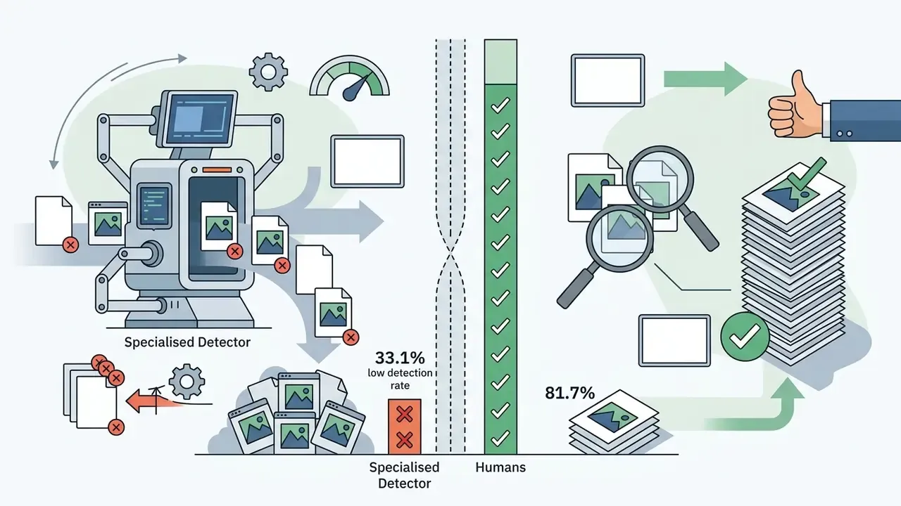 Comparison between a machine detector and human eyes evaluating the accuracy of AI generated images