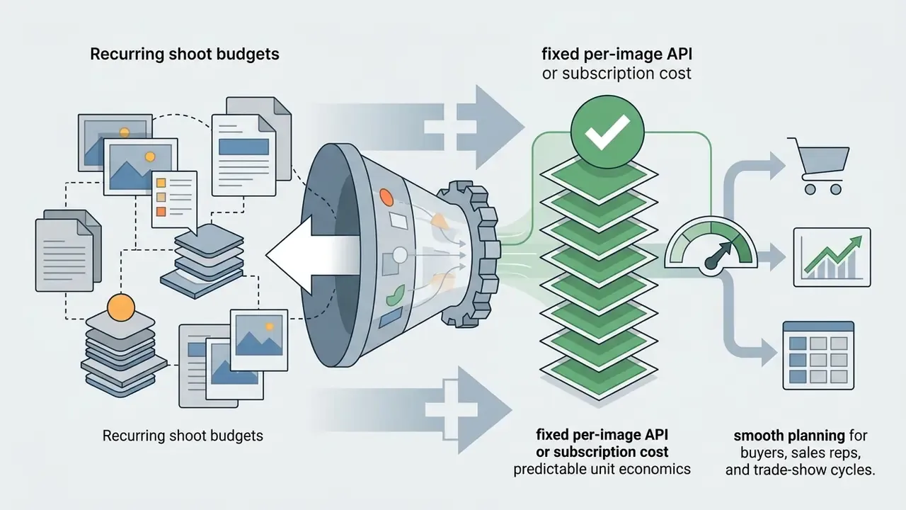 Funnel converting variable shoot budgets into predictable API costs and streamlined ecommerce planning