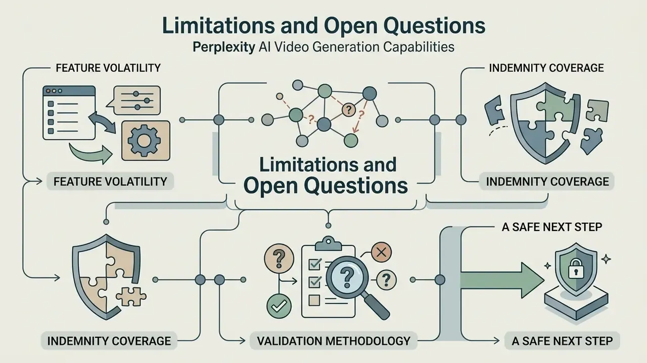 Conceptual diagram outlining unresolved challenges in Perplexity AI video generation workflows
