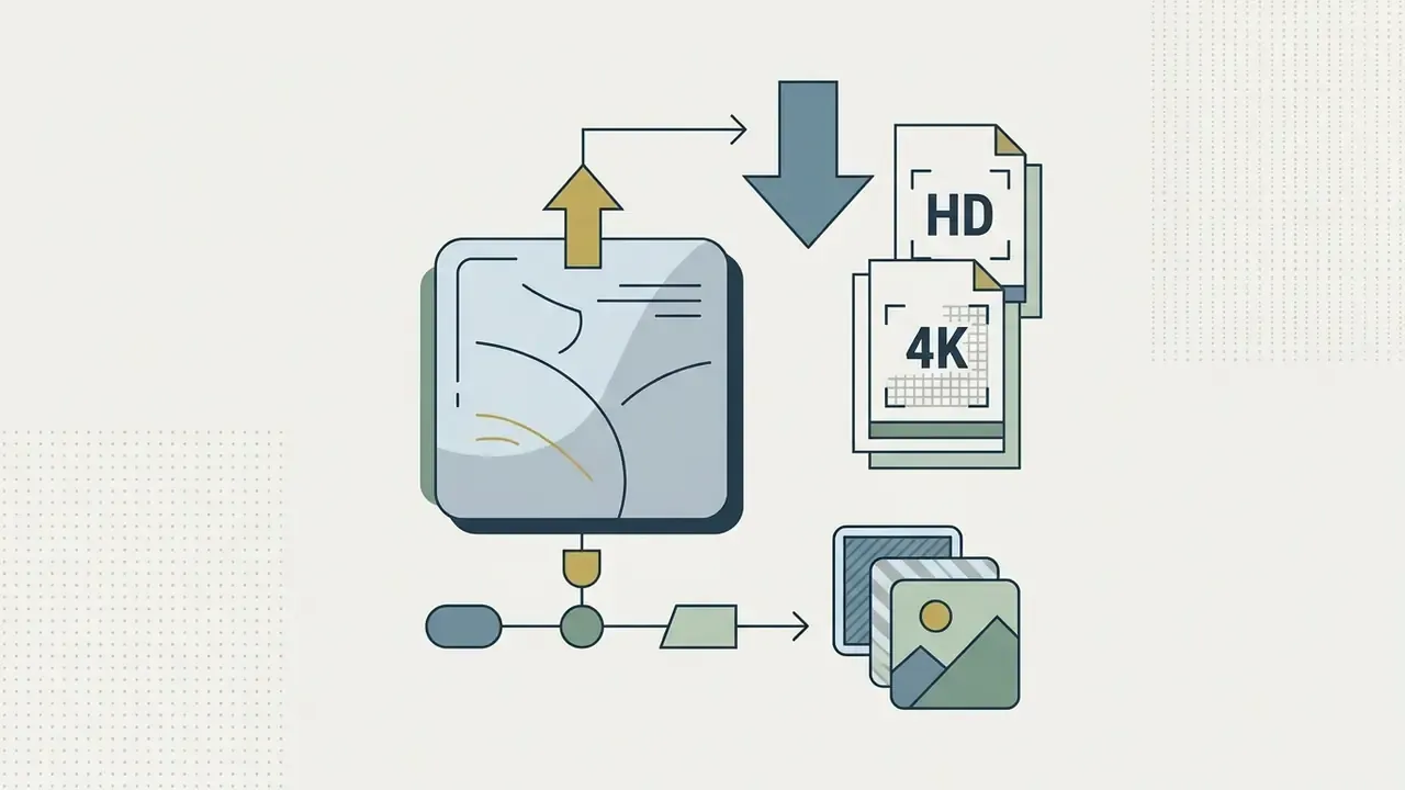 Processed digital files being exported as HD or 4K downloads and alternative variations