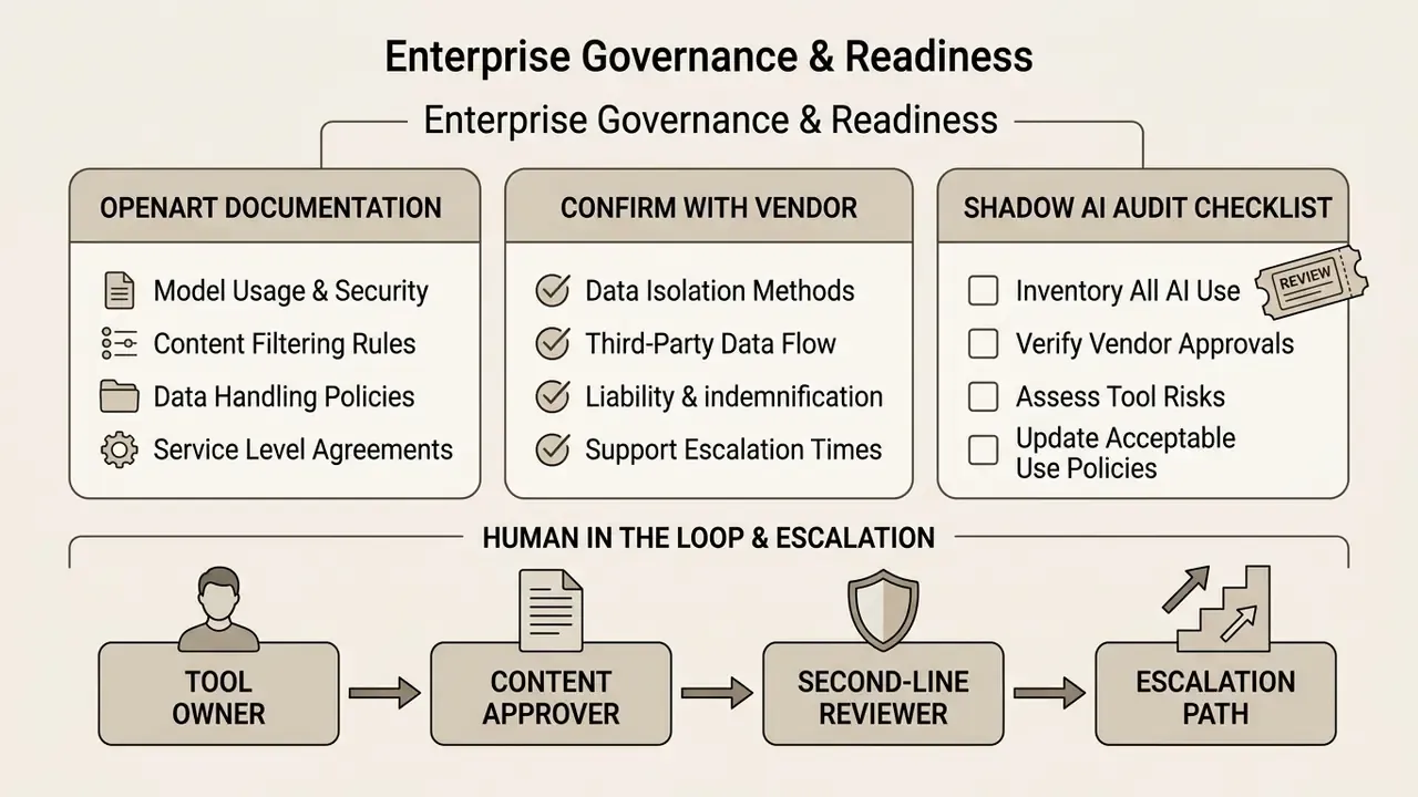 Summary of governance requirements, vendor verification steps, audit checklists, and escalation paths