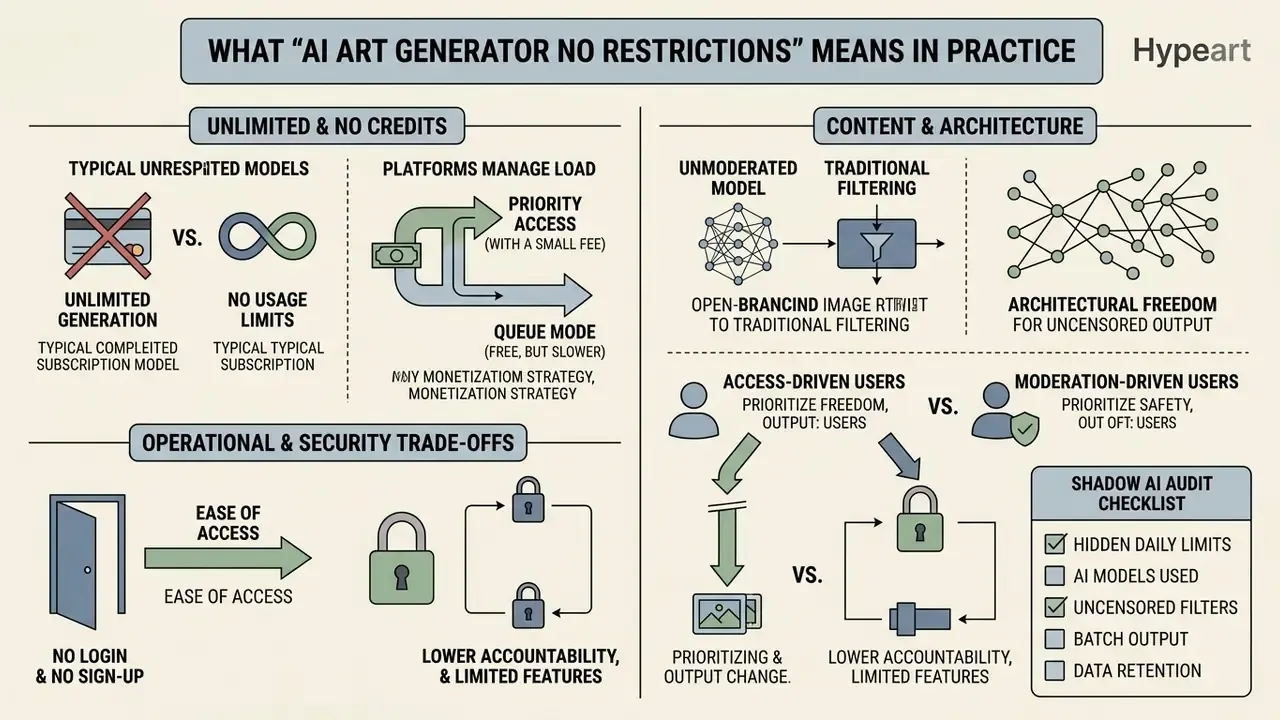 Diagram comparing monetization, architecture, and security trade-offs for open image generation platforms
