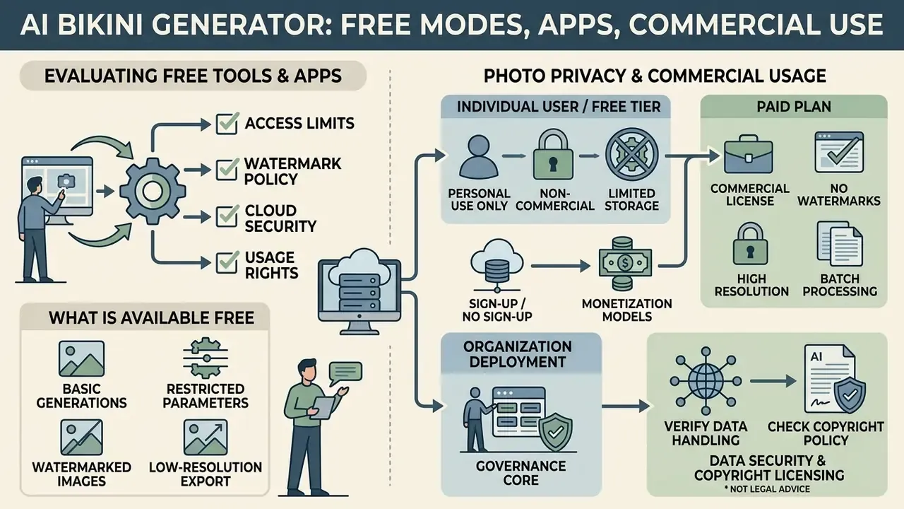 Comparison of free tool evaluation criteria against commercial usage rights and organizational deployment