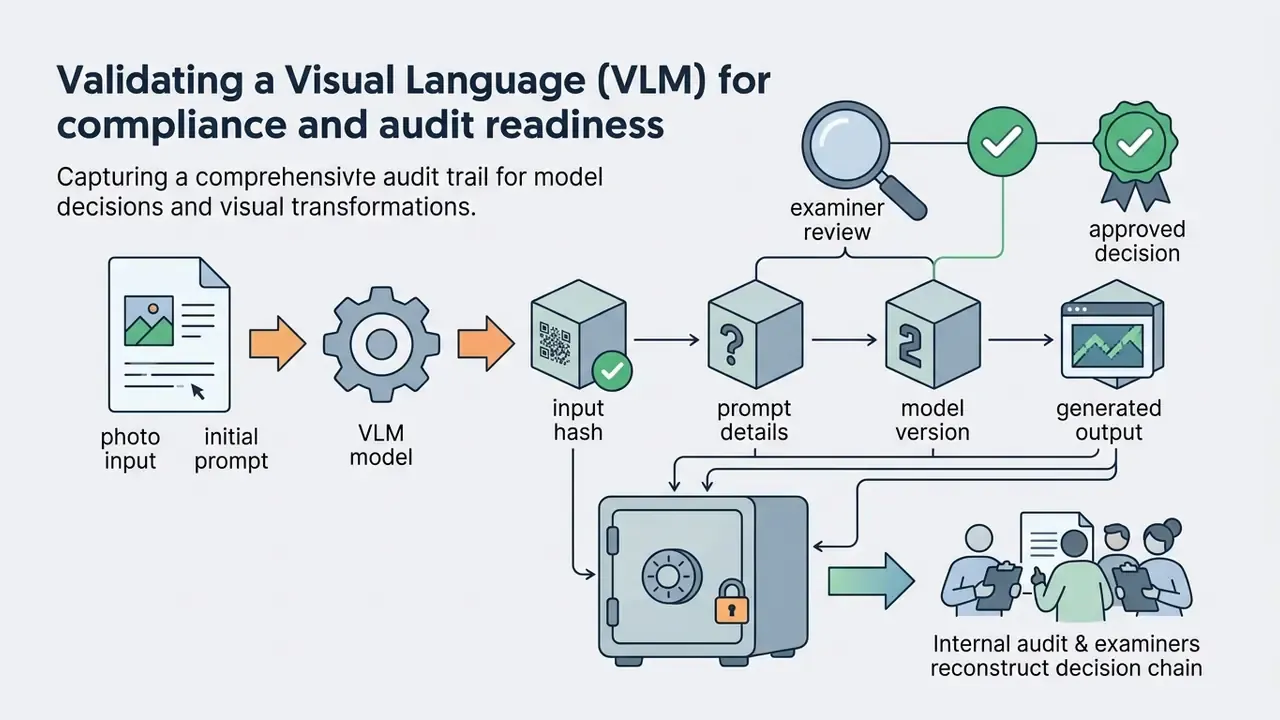 Inputs passing through a gear and processing chain into a vault for audit and examiner review