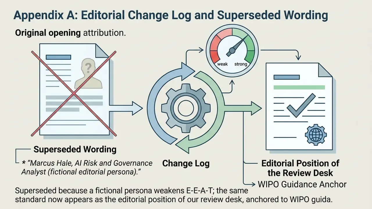 Process flow showing a rejected document being updated through a gear mechanism to a verified standard
