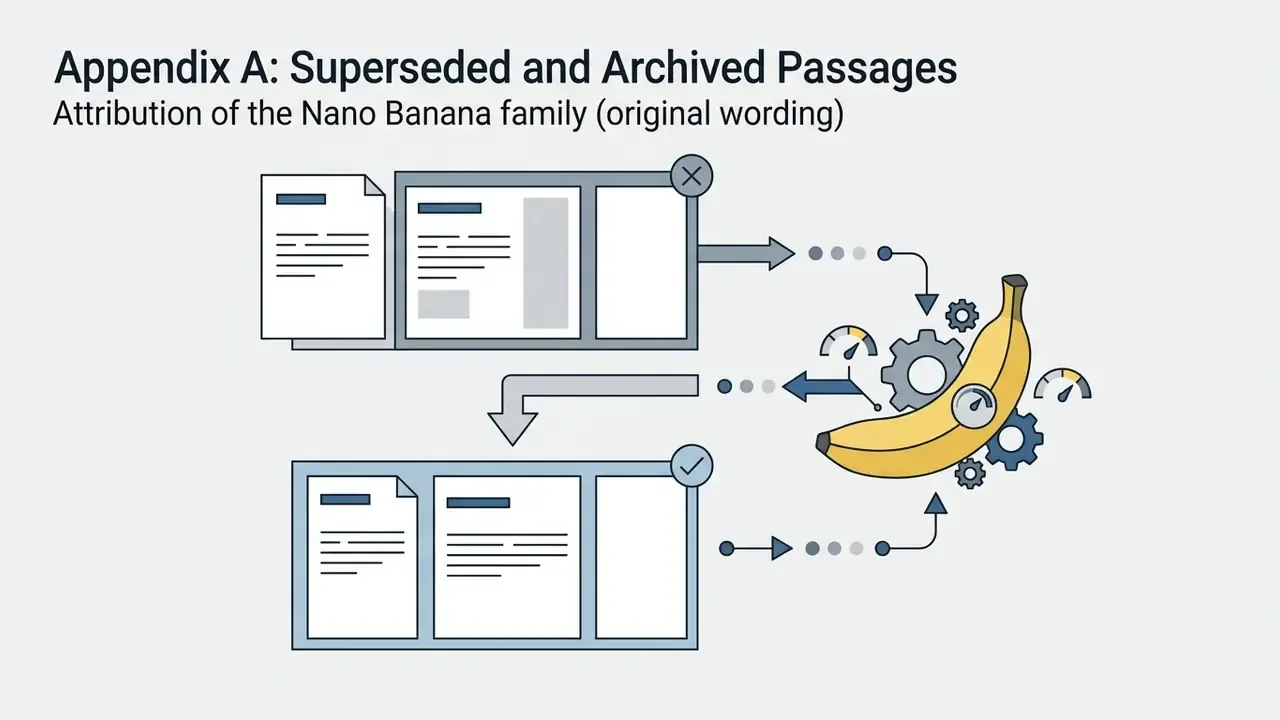 Two document panels linked to a stylized yellow banana icon with mechanical gears and speed gauges