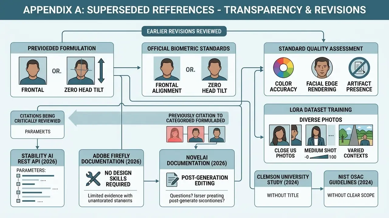 Diagram showing the evolution of biometric standards and dataset training methodologies for AI models
