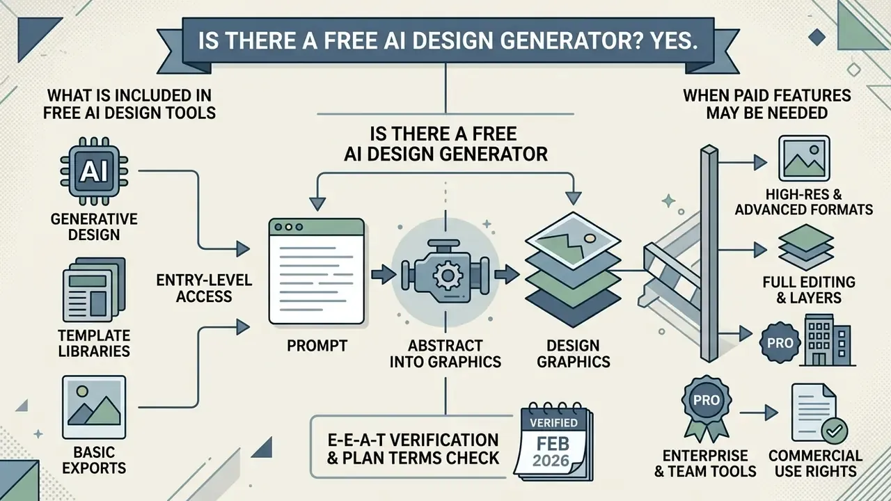 Comparison infographic detailing free access features versus paid requirements for creative software tools