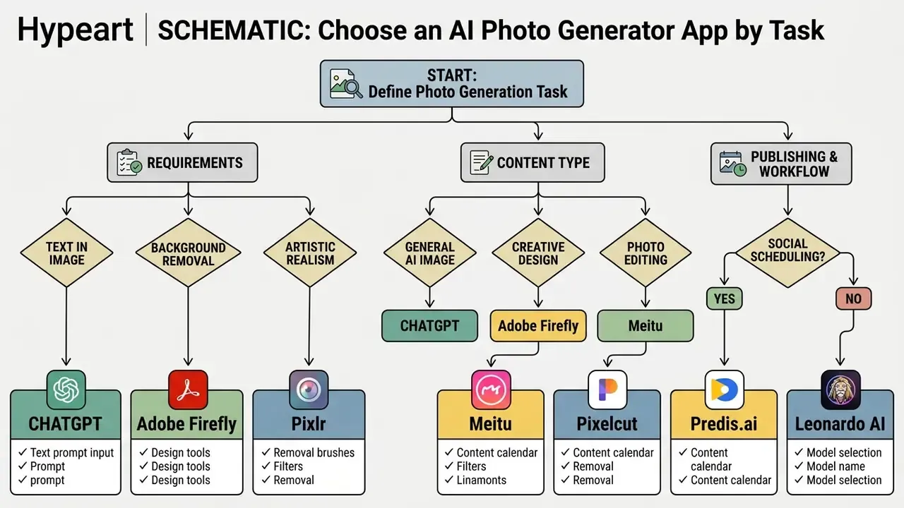 Decision tree routing users to specific software based on creative requirements and workflow needs