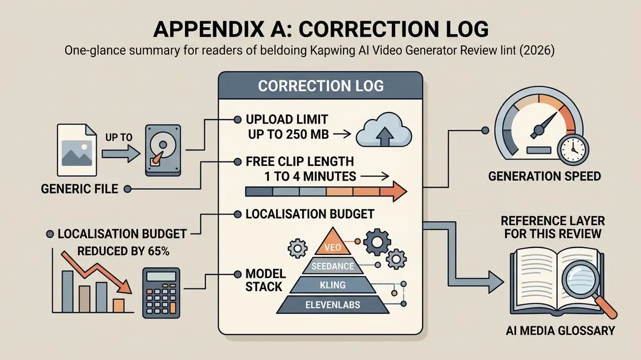 Summary infographic displaying file limits, model stack, speed metrics, and budget changes for review